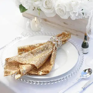 Sequin Napkin 20"x20" Gold - Sparkling Reusable Cloth Napkin for Parties & Events