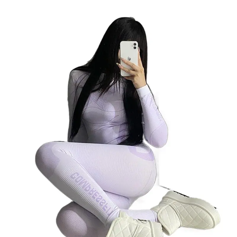 Winter outdoor running sports quick-drying clothes men's and women's perspiration compression warm skiing inner tights bottoming set