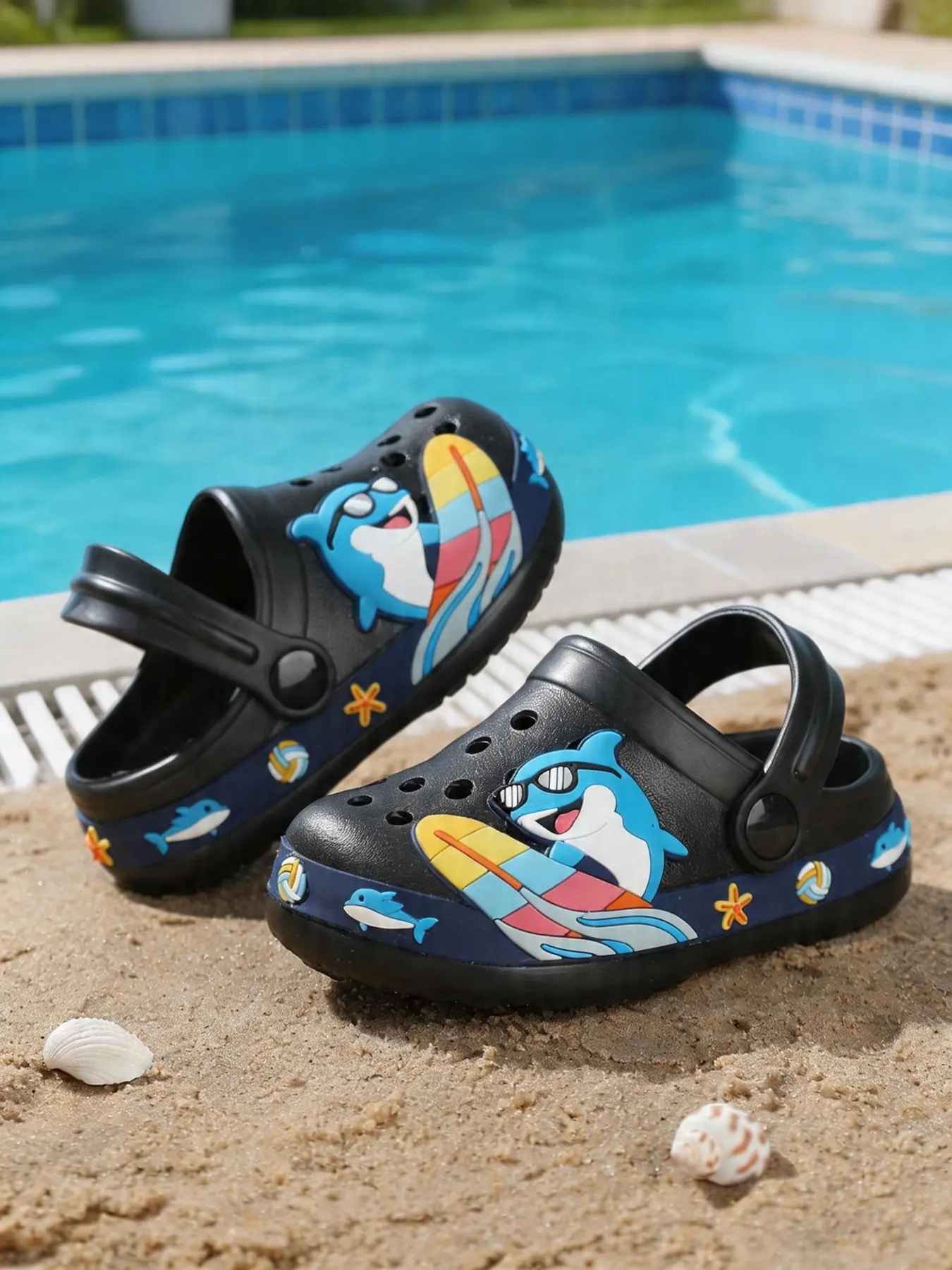 Kids Fashion Hole Shoes, Summer Shower Cool Slippers, Lightweight Comfortable, Digger Pattern, Suitable for Boys Girls Daily Casual Outdoor Sports, Water Sandals, Versatile Sandals, Eva Slide Sandals