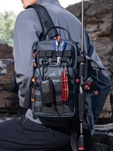 1pc Men's Luya Backpack Zipper Closure Waterproof Can Store Various Fishing Gear Accessories Fashionable, Simple, Casual, Versatile, Large Capacity Suitable for Daily Outdoor Camping and Fishing Men's Luya Backpack