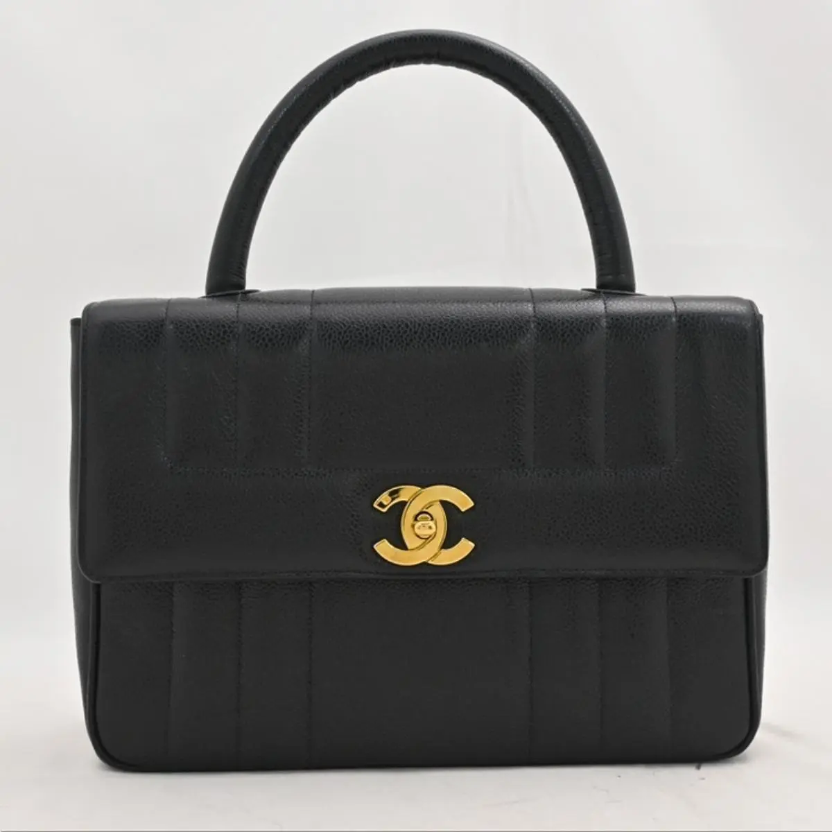 Pre-owned CHANEL As Shown Shoulder Bags Coco Mark Mademoiselle Caviar Skin Hand Bag ch97281cc