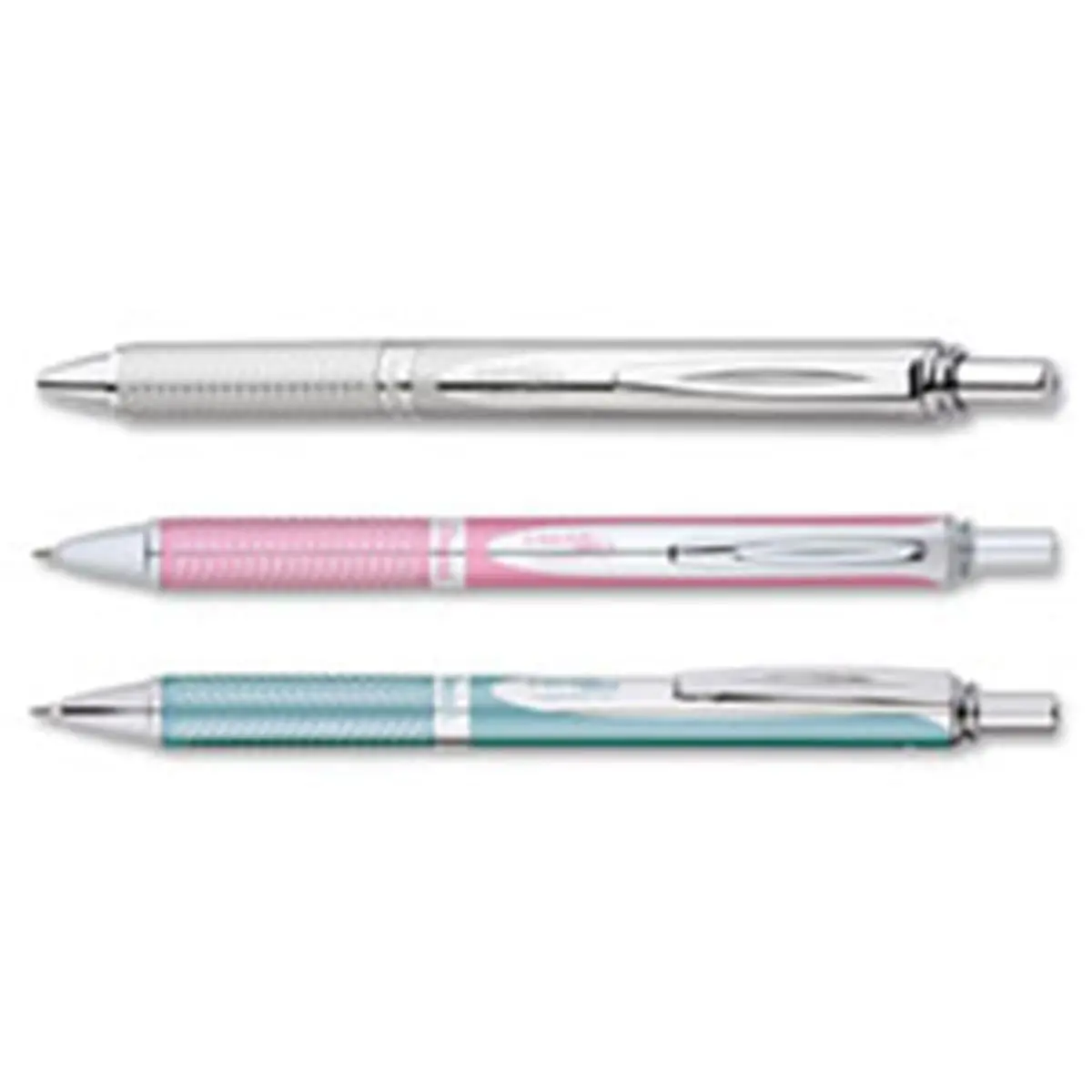 Pentel PENBL407LSA EnerGel Alloy Retractable Gel Pen - Aquamarine, Stainless Steel, Textured Grip, Alloy Barrel, Rich Liquid Ink, Smooth Writing, Acid-Free, No Blotting, Left Handed Friendly, Refillable with Pentel LR7 Metal-Tip Refill, Office Stationery