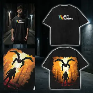 ARC Raiders Sci-Fi Game T-Shirt, Hoodies men, Sweatshirt Concept Art Oversized Washed Vintage Shirt – Double-Sided  Casual Cotton Fabric Tech Streetwear graphic tee Unisex Retro