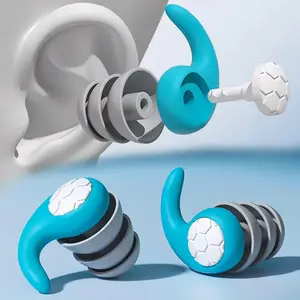Silicone Noise Cancelling Earplugs Noise Filter Sleep Swimming Waterproof Three Layer Mute Earplugs