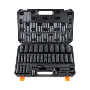 1/2 Inch Drive Deep Impact Socket Set, 34-Piece Metric Socket Set Range 8–36mm, 6-Point Cr-Mo Alloy Steel, For Auto Repair, Rugged Construction, Includes Heavy-Duty Storage Case, Ideal for Automotive Maintenance and Mechanics