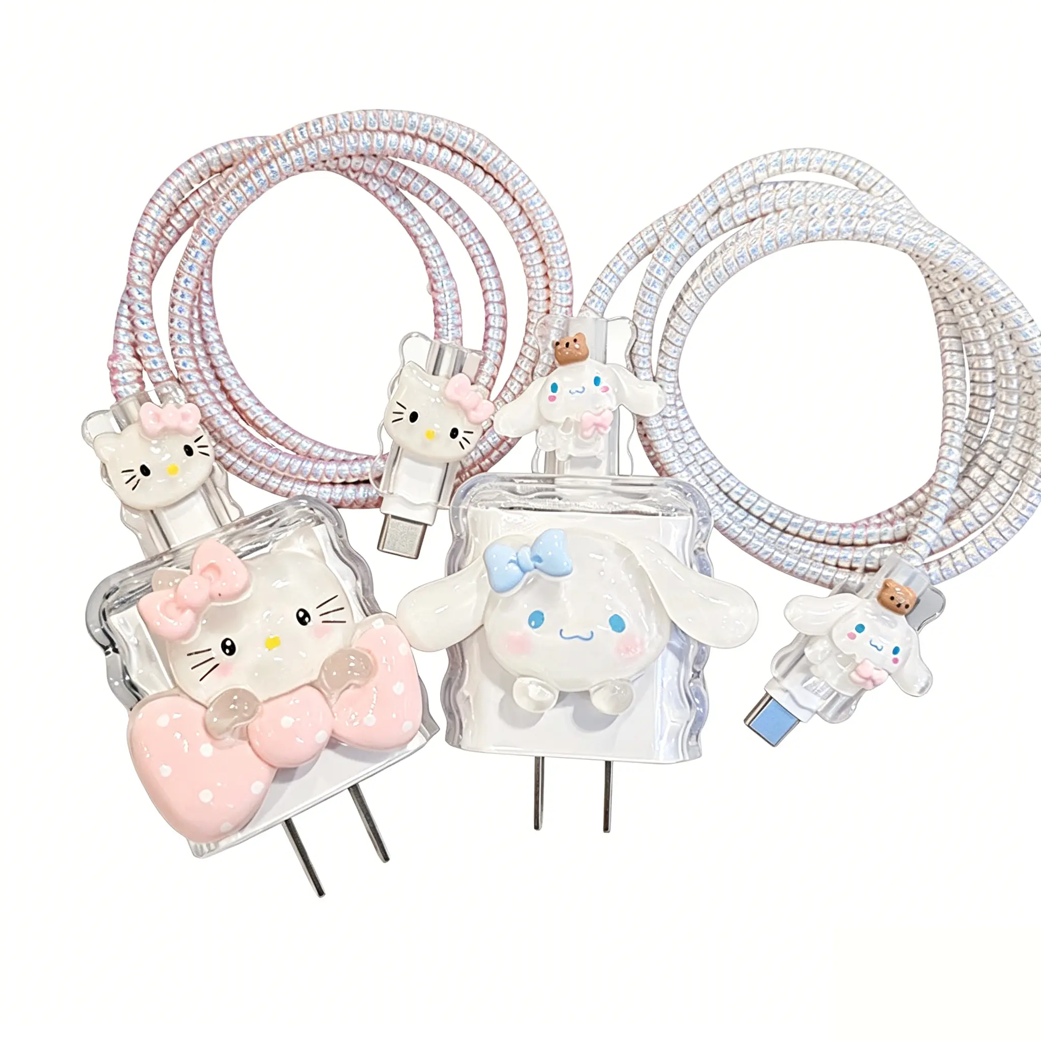Sanrio Hello Kitty Silicone Wall Charger Case, Playful Fun Tech Gadgets Protective Cover - Scratch-Resistant, Anti-Break Adapter Sleeve, Fits Wall Chargers, Ideal Gift for Girls/Teens Daily Decor