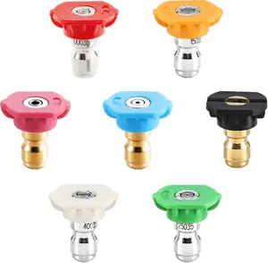 Tool Daily Pressure Washer Tips, Set of 7 Power Washer Nozzle Tips Multiple Degrees, 1/4 Inch Quick Connect, 3.5 GPM