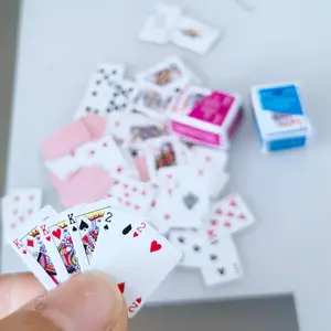 🏠 The Perfect 1:12 Scale Prop. Miniature Playing Cards with Box | Realistic Dollhouse Living Room Accessory | Tiny Decor for Diorama
