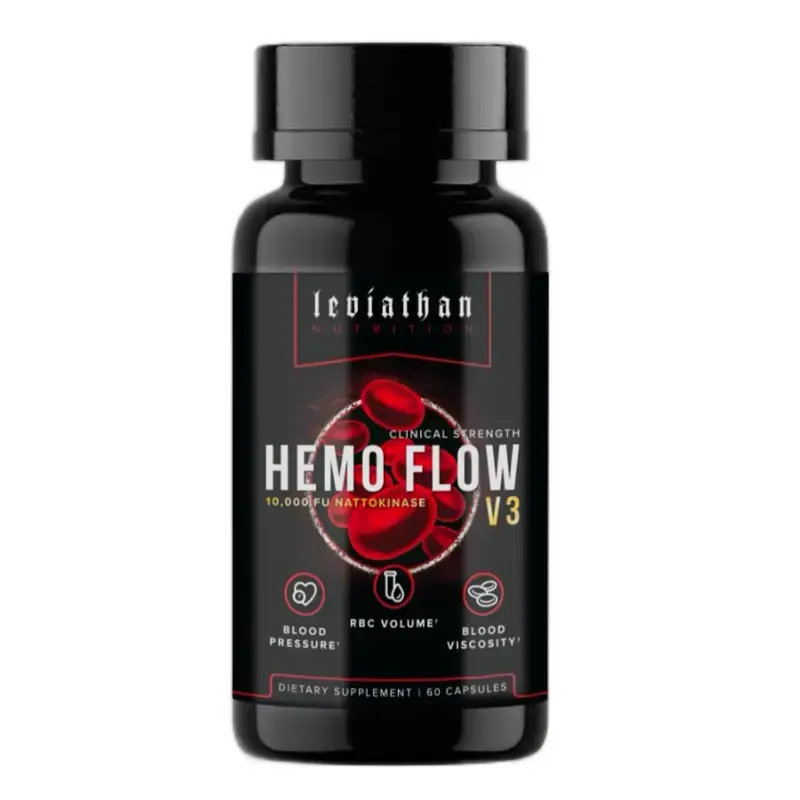 LLeviathan Nutrition Hemo Flow | Blood Pressure & Heart Health Supplement- Hematocrit, and Blood Viscosity Supplement with Vitamin C & Black Pepper Extract (60 Capsules)