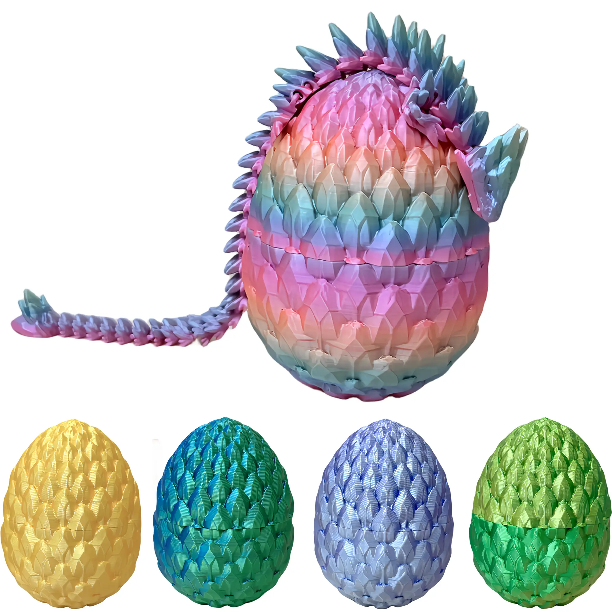 (Dragon Egg)Surprise 3D Printed Dragon Egg, Articulated Crystal Dragon Eggs with Dragon Inside, Creative Perfect Gift for Children, Kids, Teammate, Friends, Home Office Decor