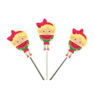 Watermelon Cupcake Toppers, Watermelon Birthday Party, Watermelon Girl Cupcake Toppers, One in a Melon Cupcake Toppers