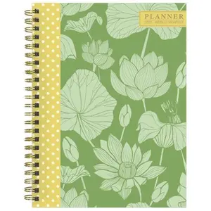 TF Publishing 2025 Weekly/Monthly Planner 8"x6.5" Lotus: Academic & Student Planner, Spiral Binding, January-December