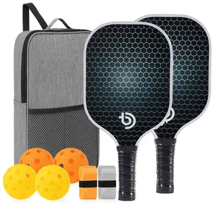 Pickleball Paddle Set – USAPA Approved Fiberglass Pickleball Paddles for Beginners & Adults | Lightweight Paddle Set with Honeycomb Core, 4 Balls & Carry Bag