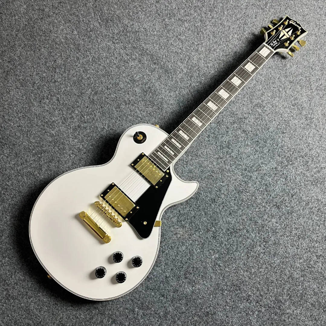 Gibson 6 Strings White LP  Electric Guitar Solid Wood Body Rosewood Fingerboard with HH Pickups Fixed Bridge for Rock Stage