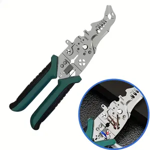 1pc Wire Stripper Industrial Grade Multifunctional Cutting Copper Wire Crimping Clamp Holding Wire Stripping Needle Nose Pliers Flat Head Pliers, Fast Broken Wire Squeegee Cutting Wire Pipe Electrician Pliers