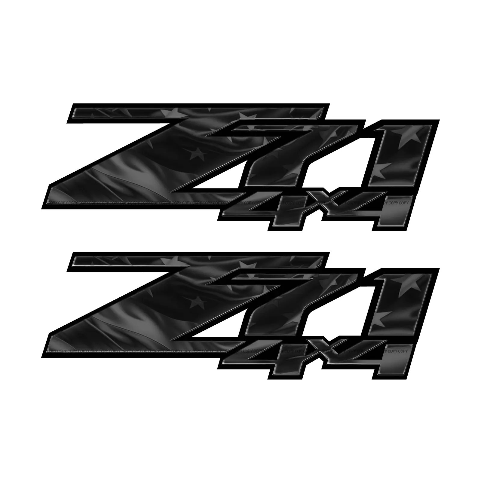 Z71 4x4 Truck Decals Stickers for 1500 2500 Black USA Flag