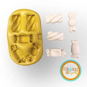 CANDY! CANDY! Silicone Food Safe Mold for Fondant, Chocolate & Isomalt Baking - Limited Edition Handcrafted, Food Safe, Unique Design