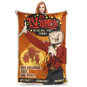 Deltarune Tenna Game Meme Blanket Ultra Soft Flannel Cozy Warm Winter Bedroom Couch Sofa Bedspread Throw Cover Decor Decorative Throw Perfect Birthday Gift Christmas Gift for Gamers Kids Teens Boys Girls Undertale Toby Fox Style