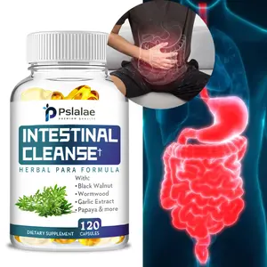 Pslalae - Wormwood Extract Vegetarian Capsules - Powerful Natural Formula, Contains Wormwood, Black Walnut, Golden Sea, PAU D'Arco, Cloves, Garlic, etc. - Human Intestinal Guardian (Non-GMO) Cleansing - Gentle Natural Formula