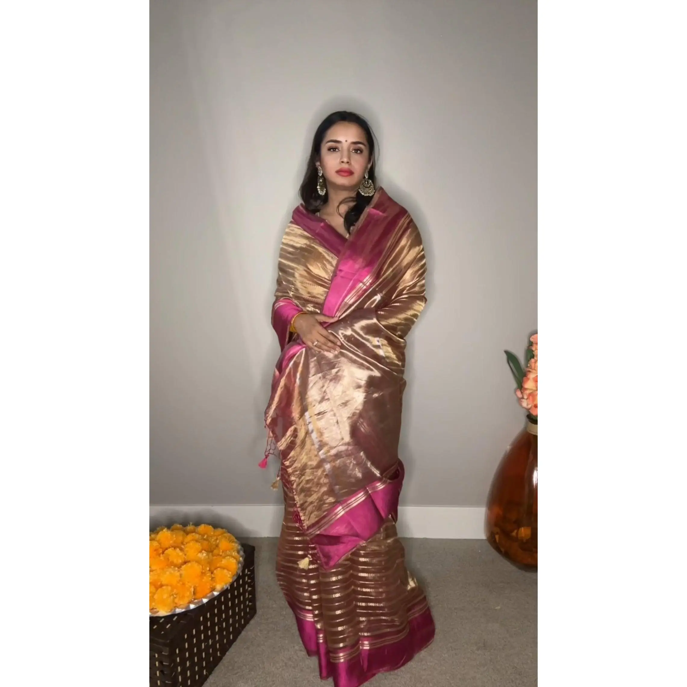 Kora by Tissue Silk Saree with Katan Silk Border
