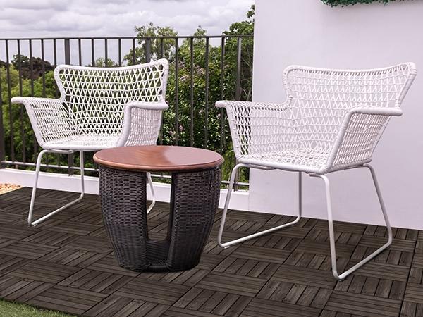 [27 PCS] Yaheetech Interlocking Patio Deck Tiles 12 x 12in Wood Floor Tiles Outdoor Flooring for Patio Garden Deck Poolside