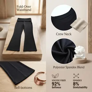 Women's Casual Workout Two Piece Outfits - Slim Fit Short Sleeve Top with Low Waist Foldover Shorts Tracksuit Set for Streetwear Yoga Gym Running Fitness Training Comfortable Breathable Activewear