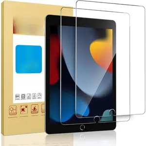 2 Pack Screen Protector for iPad 9th 8th 7th Generation 10.2 Inch, Tempered Glass Film for iPad 9 8 7 (2021/2020/2019), Case Friendly & Apple Pencil Compatible Tablet Protective Cover Protection