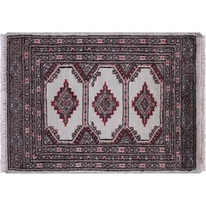 Light Green 2' 1" X 2' 10" Silky Bokhara Hand-Knotted Wool Rug - Q23848