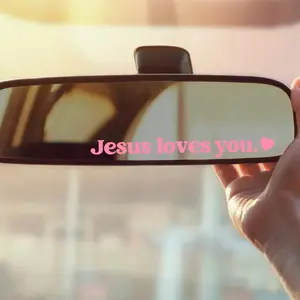 Jesus Loves You Car Decal - Rear View Mirror Sticker - Christian Sticker - Car Decal - Christian Gift