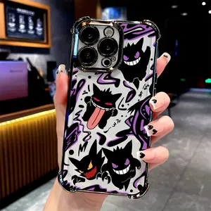 Gengar Phone Case for iPhone 17 16e 16 15 14 13 12 11 Mini Pro Max Air X XR Xsmax 8 7 Plus, Anti-Drop Transparent Soft Back Cover