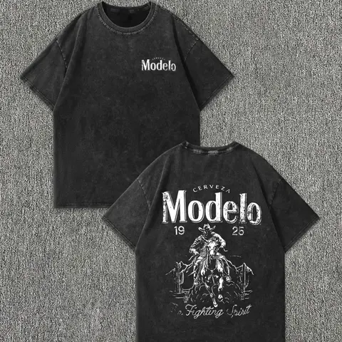 Men's Vintage Letter & Cowboy Print Casual Graphic Design Short Sleeve Tee, Casual Loose Retro T-shirt for Daily Wear, Menswear for All Seasons, Casual Trendy Tee, Men's Graphic Tees