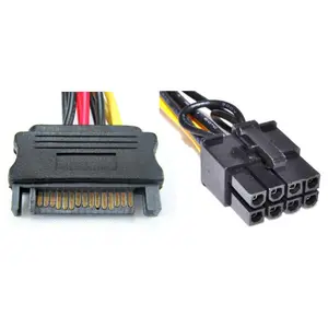 Works 22-100-40 SATA 15-Pin To PCI Express 6 Plus 2-Pin Cable Adapter- 14.75 in. Long