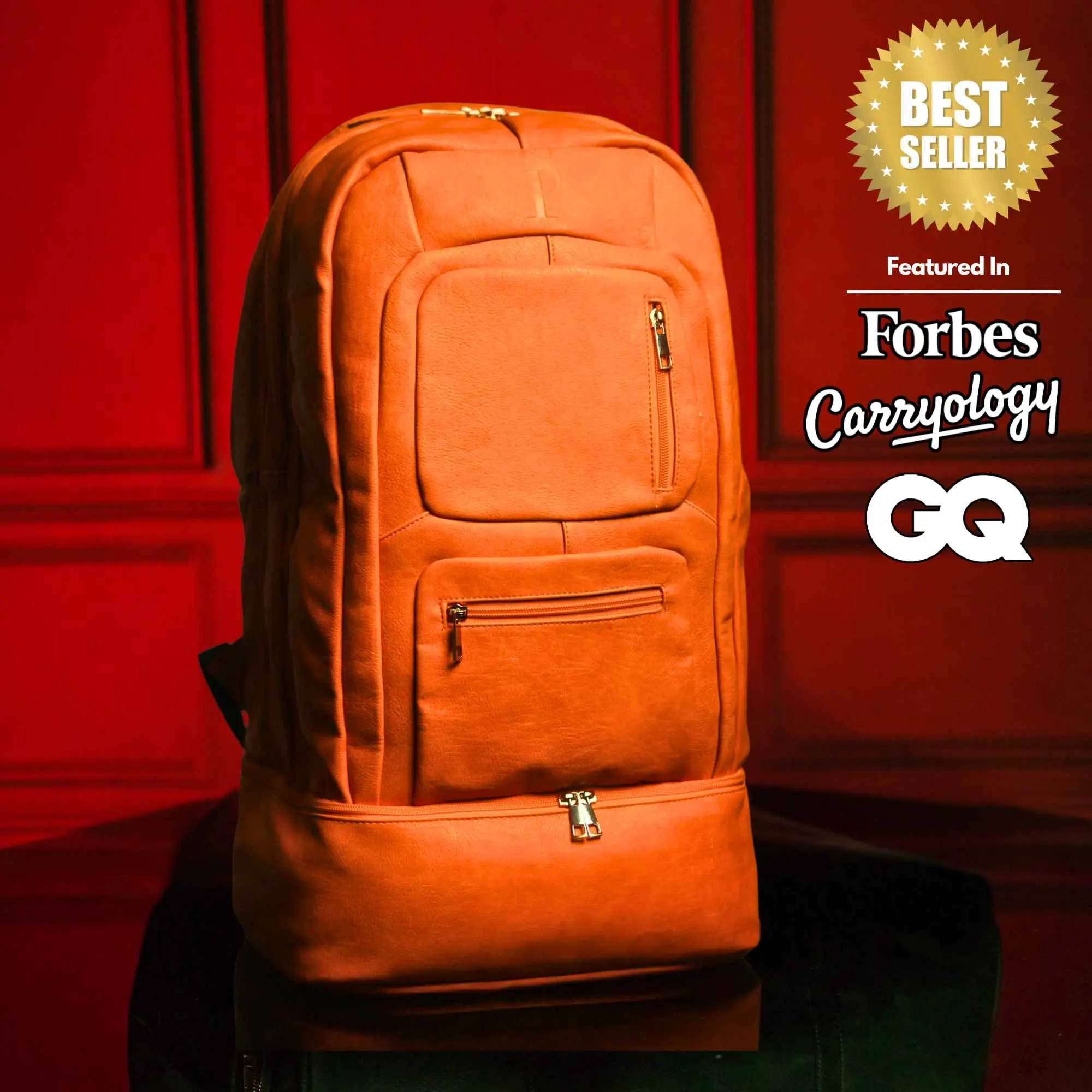 Orange Leather Patented Carry-On Backpack (Only 300 Made)