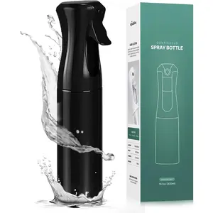 Bottle for Hair - Continuous Mist  Bottle for Hair Care, Styling, Cleaning, , Pets & Essential Oils (Black, 10oz)