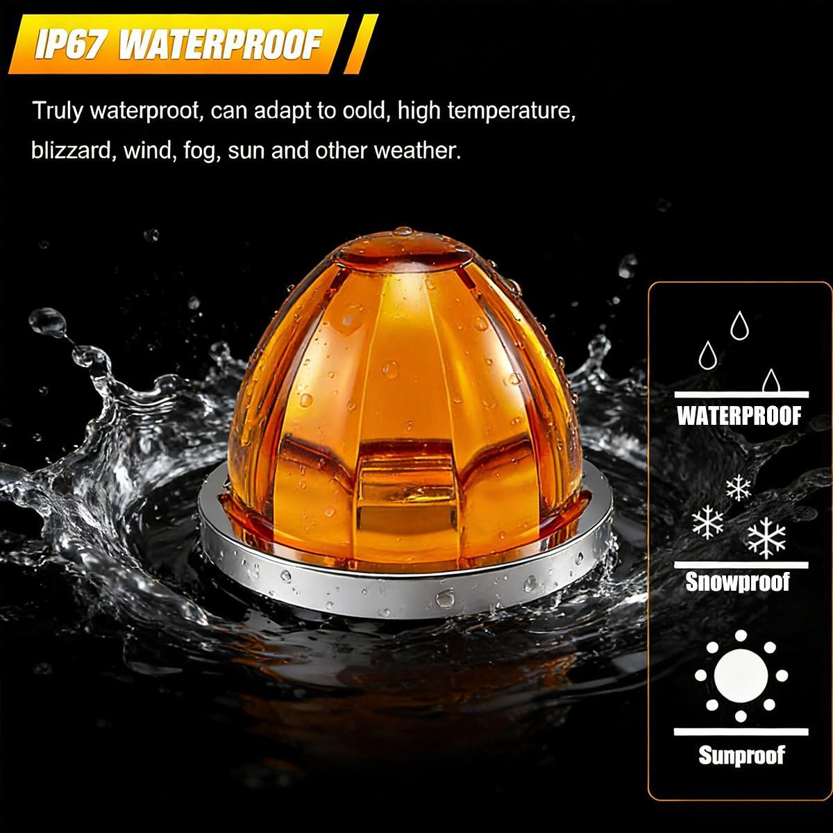 2PCS LED Watermelon Lights Truck Car Side Marker Light pick up Truck Clearance Lamp Turn Signal Indicator Lamp for Lorry Trailer