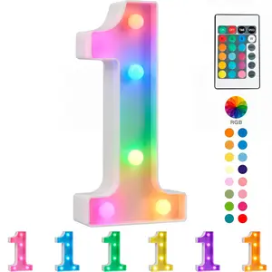 LED Marquee Letter & Number Light Board, Battery Operated with Remote Control, Adjustable Flashing Modes, Freely Mixable for Custom Signs, Perfect for Party Decor & Gift