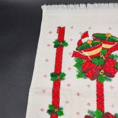 Cannon Terry Kitchen Towel Christmas Bells Ribbon Holiday Tea Dish Cloth 24" USA