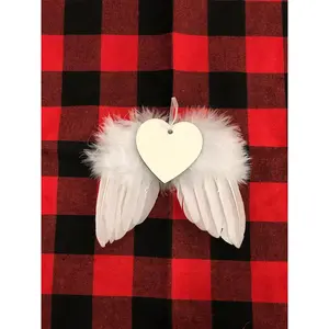 Feather Angel Wing Ornament-HEART center