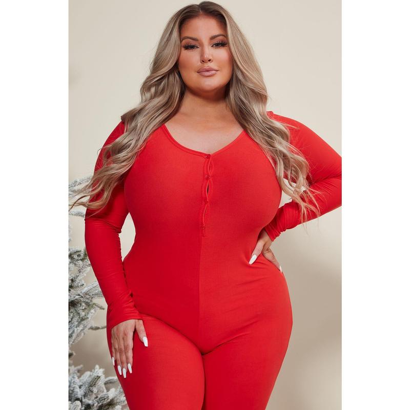 Oh Santa Baby PJ Jumpsuit Onesie - Red