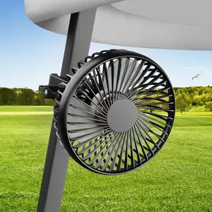 Golf Cart Fan, Portable USB Clip Fan for EZGO, Club , Yamaha, 3700rpm Hi-velocity and Low Noise, 3 Speed, 360? tilt, 10sec Quick Mount, , for Travel Camping Outdoor   RV
