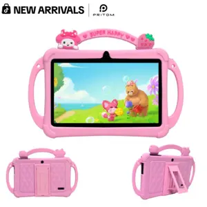 [New Arrivals] PRITOM Kids Tablet 7 inch Android 13 IPS HD Screen with Protective Case Parental Control Dual Cameras Pre Installed Educational Apps Ideal for Boys Girls Pink Blue Kids Gift MothersDay Gift