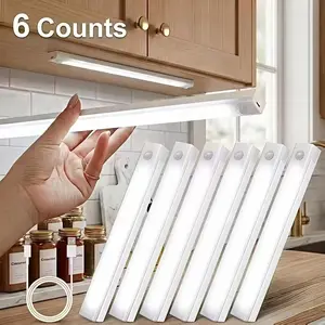 6-Piece Magnetic LED Motion Sensor Light Set - USB Rechargeable, Adjustable Decorative Lights for Kitchen, Closets, Ideal Holiday Gift for Home Festive Decor