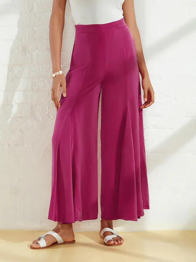 ADOR Satin Pocket Wide Leg Pants