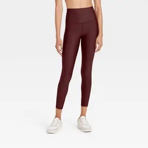 Women's Effortless Support High-Rise Pocketed 7/8 Leggings - All In Motion Maroon L