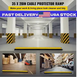 5 Channel Rubber Electrical Wire Cable Ramp Guard Warehouse Cord Protector