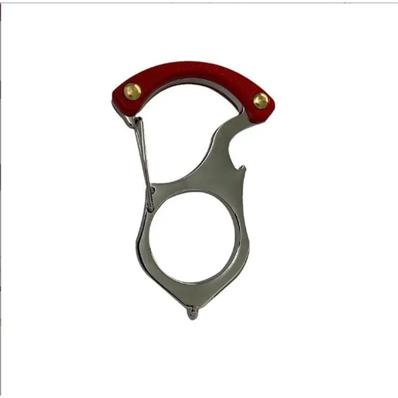 Heavy Duty Metal Carabiner Keychain (2-Pack), Multifunctional EDC Key Holder with Bottle Opener & Emergency Glass Breaker, Carabiner Clip