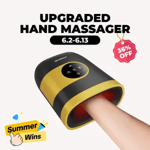 CINCOM Brand New Hand Massager, Cordless Finger Massager with Heat and Vibration, Adjustable Intensity and Temperature, with Clear Visible LED Screen, Rechargeable, Comfort, Great as a Gift for Friends or Family, Comfort