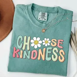 Comfort Colors Comfort Colors Cute Teacher Shirt, Choose Kindness Shirt, Be Kind Teacher Shirt Cotton Graphic Tees Funny Shirt Tee