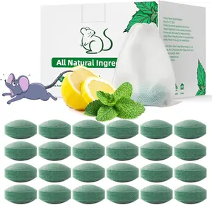 Pest Rodent Repellent 24 Pack Peppermint Oil for Mice Mouse Rat Spider Roach Ant Bug Squirrel Insect Control Indoor Outdoor Natural Mouse Deterrent Replace Traps Family Pet Safe