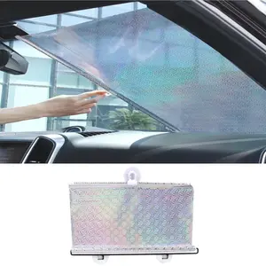 Car Retractable Sunshade for Windshield, Universal Auto Front Window Foldable Sun Visor Shade, Heat & Glare Protection